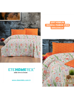 ETEHOMETEX ÇİFT KİŞİLİK BASKILI PAMUK PİKE BAHAR 8696474231842